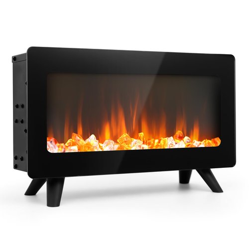 16" Small Freestanding Electric Fireplace Heater - Fire Places Electric Fireplace Stove with Realistic 3D Flames, Infrared Heater Indoor Space Heater, 750 |1500W, Overheating Protection