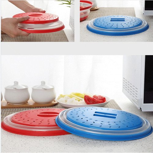 Collapsible Microwave Splatter Cover, Microwave Plate Cover With Steam Vent，BPA-Free Silicone & Plastic (Light purple, 10.5IN)