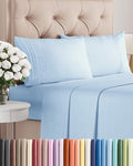 Cal King Size Sheet Set by Oeko-Tex | Comfy, Breathable & Cooling Luxury Bedding - Light Blue, 4 Pieces