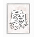 Stupell Industries Bathroom Humor Text Me if You Need Toilet Paper Wall Art, 11 x 14, Off- White