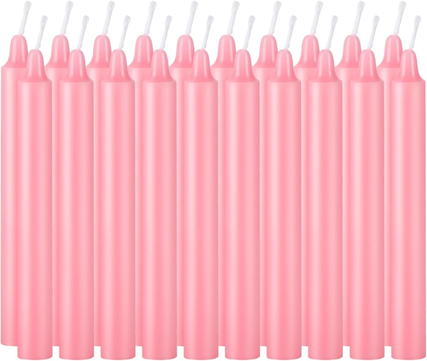 YOROXRG Mini Unscented Taper Candles - 40 Pack for Weddings, Birthdays, and Home Décor | 4 Inch Tall (Pink)