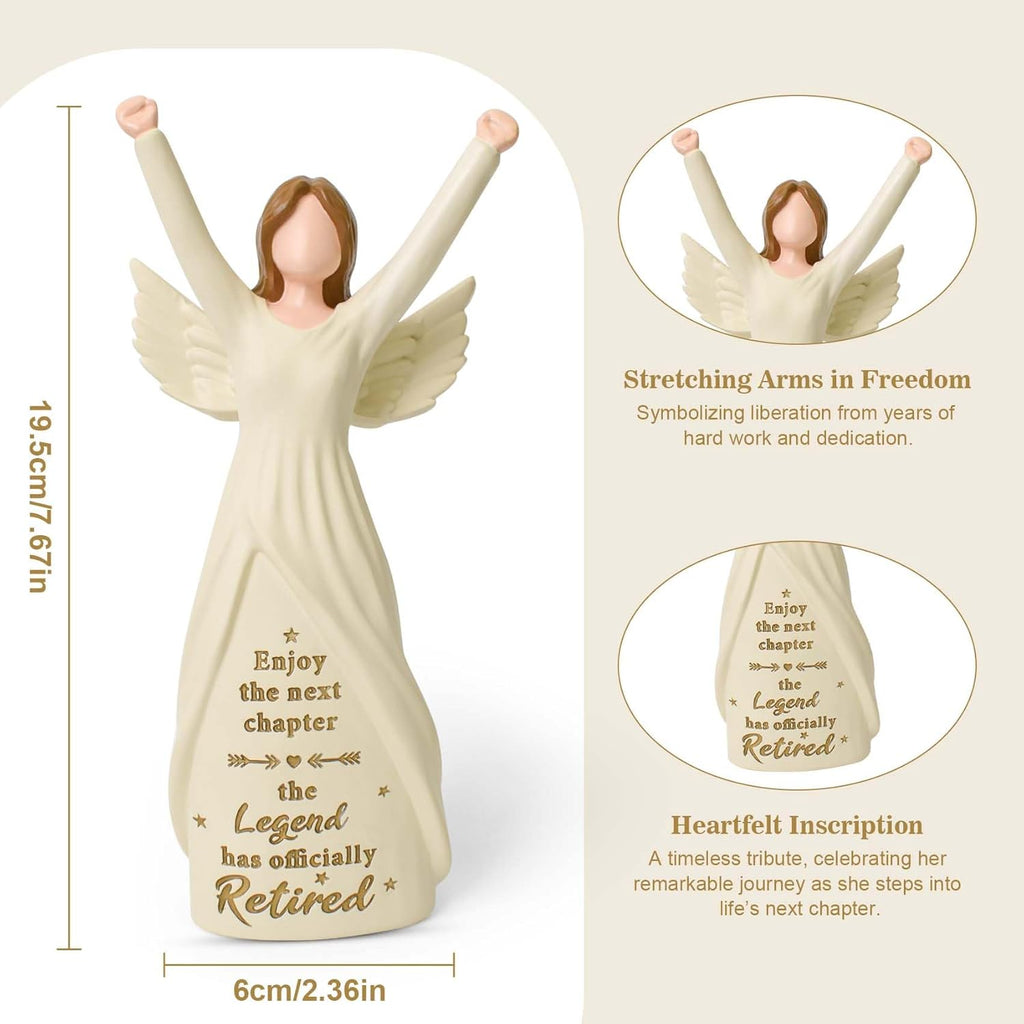 Regine Switzerland Retirement Gift - 7.5” Retired Angel Figurine | Perfect for Women, Coworkers & Friends