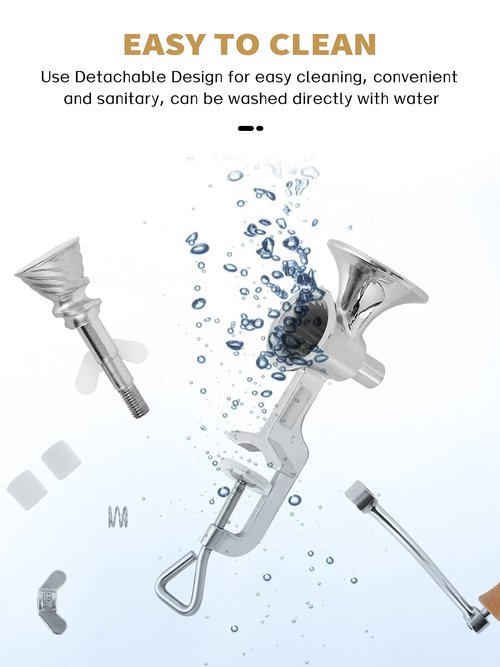 Moongiantgo Hand Grain Mill Grinder Poppy Seeds Mill Stainless Steel Coarseness Adjustable Table Clamp Hand Crank 50g Small Hopper for Pepper Corn Wheat Barley Soybeans Chickpeas Bird feed