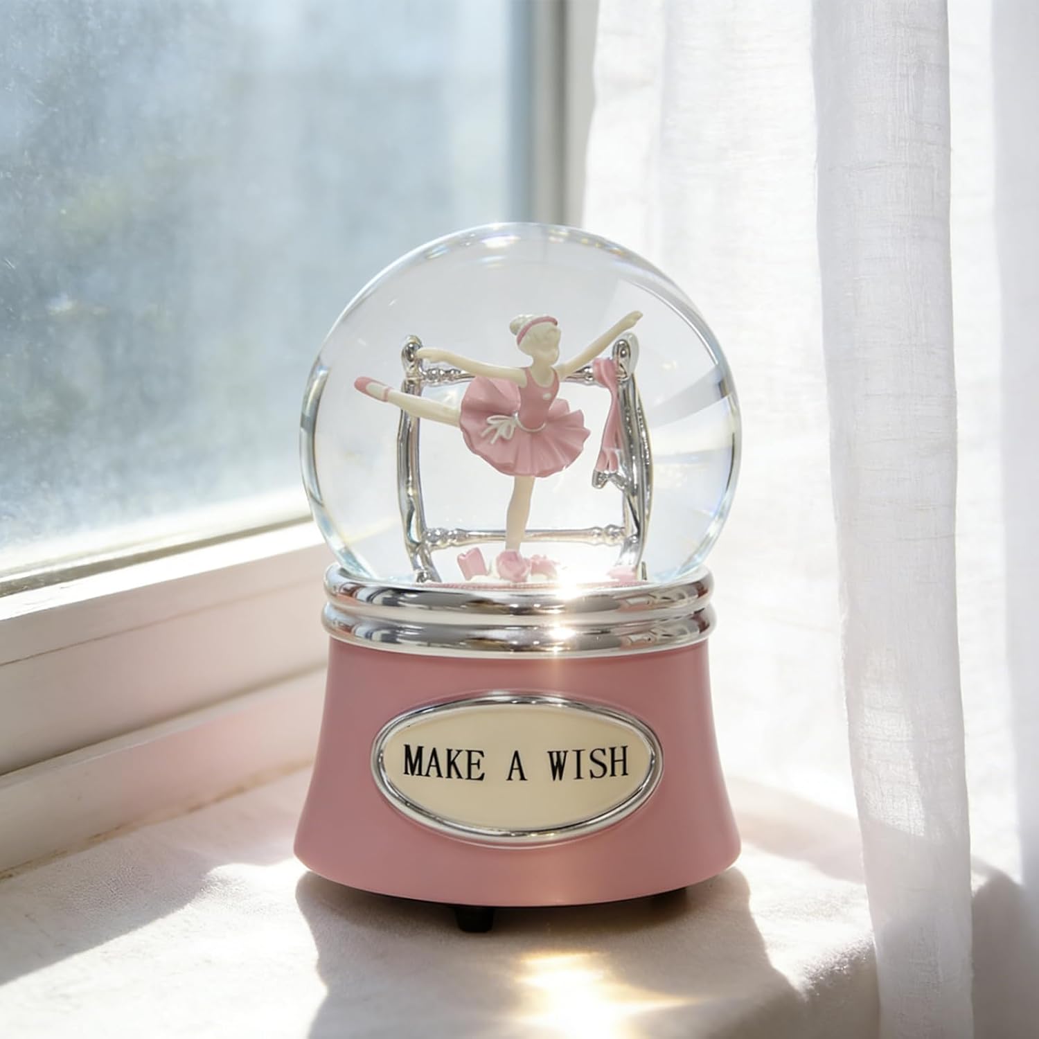 Skiennix Ballerina Snow Globe - Rotating Musical Dance Box | 100MM Water Globe Plays Fur Elise