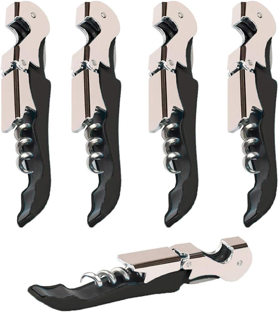 Professional Waiter Corkscrew Wine Openers Set (4 PCS),Upgraded with Heavy Duty Stainless Steel Hinges Wine Key for Restaurant Waiters, Sommelier, Bartenders