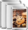 Heavy-Duty Stainless Steel Baking Sheet Set by [Brand Name] - 3 Versatile Sizes for Perfect Cookies | 12, 16, 17.5 Inch