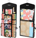 ProPik Wrapping Paper Storage Organizer - Double-Sided Design with Multiple Pockets | 40" x 17" Clear PVC Bag (Black)