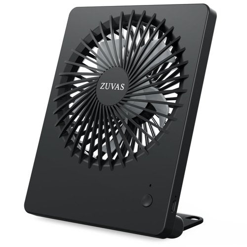 Zuvas Desk Fan Battery Operated Fan Rechargeable 180°Tilt Folding Personal Fan Ultra Quiet Small Portable 3 Speed Adjustable Strong Wind Fan For Office Bedroom Home Desktop Camping (Black)