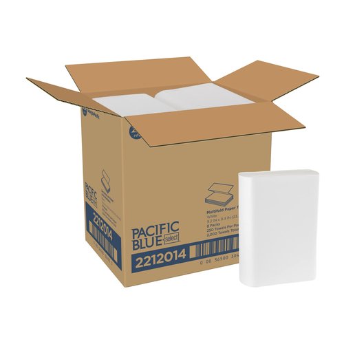 Georgia-Pacific Professional Series Premium 1-Ply Multifold Paper Towels by GP PRO (Georgia-Pacific), White, 2212014, 250 Towels Per Pack, 8 Packs Per Case