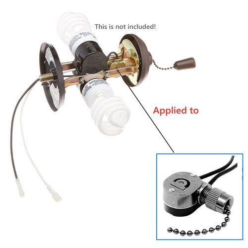 Ceiling Pull Chain Switch ZE-109M Zing Ear Metal Pull Chain Light Switch ON-Off Pull Chain Switch Ceiling Fan Lamp Light Switch (Black Bronze)