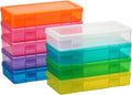Novelinks Plastic Storage Bins - Stackable Mini Clear Organizers with Lids | 9 Pack Medium Size