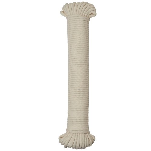 Household Essentials All-Purpose Cotton Clothesline Rope, 100, Off White