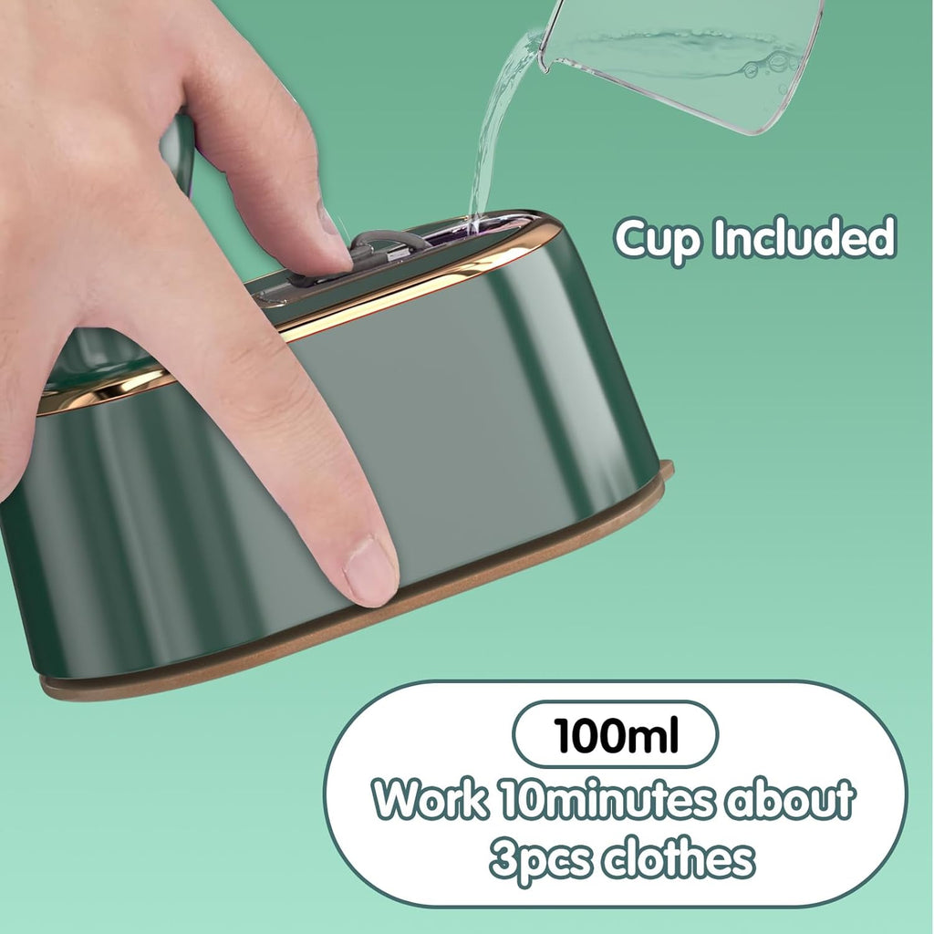 Skiennix Travel Steamer Iron - Portable Ironing Machine for Clothes | Compact Design in Green