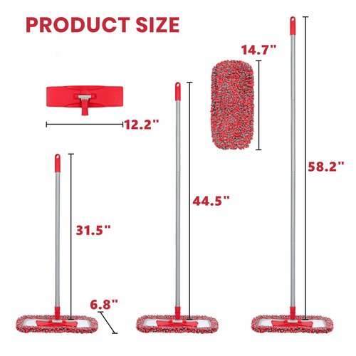 MAVRIZ Dust Mops for Hardwood Floors Cleaning Washable Wet and Dry Mop with 58" Long Handle, Microfiber Mop for Laminate, Vinyl, Wood, Tile Floors
