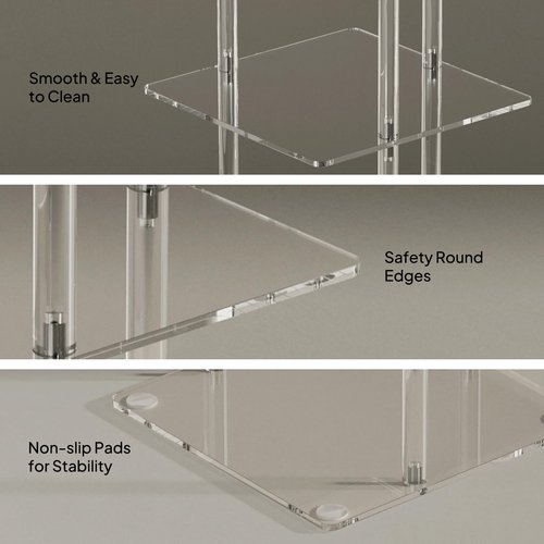 Aquiver Acrylic Vertical Shoe Rack - Free Standing Shoe Rack 7 Tier Shoe Storage Organizer Narrow Shoe Rack for Small Spaces, Entryways, Living Rooms, Bedrooms, 11'' L x 11'' W x 41.7'' H