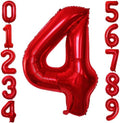 GOER Red Foil Number 4 Balloons - Huge 42" & 32" Birthday Party Decorations (3 Pack)