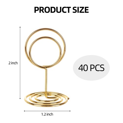 40Pcs Table Number Holders, Place Card Holder, Table Sign Stand, Photo Picture Holders for Centerpieces, Wedding, Party, Birthday