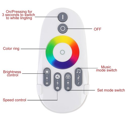 SUPERNIGHT LED RGB Music Touch Controller RF Sensitivety Backlight RF Remote Touching Color 3.5MM Audio 15 Music Modes LED Light Strip Controller for Party Valentine's Day