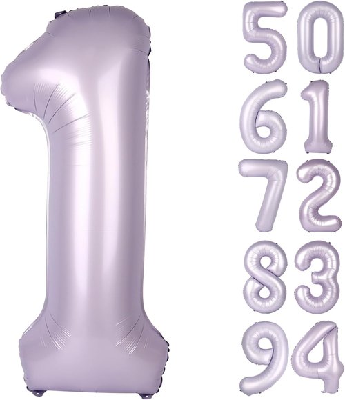 1st Birthday Balloon - 40 Inch Lilac Number 1 Balloon for Girls | Giant Lavender Decoration