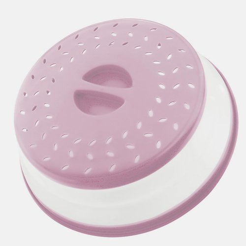 Collapsible Microwave Splatter Cover, Microwave Plate Cover With Steam Vent，BPA-Free Silicone & Plastic (Light purple, 10.5IN)