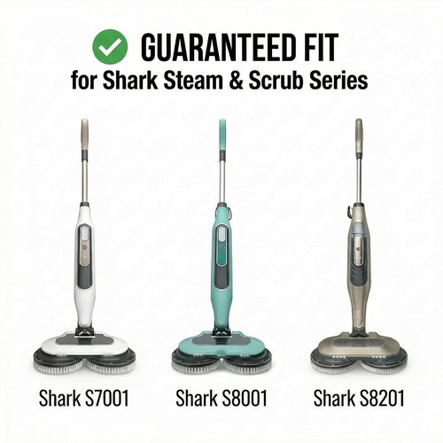 BECORRECT Newly Upgraded Steam Mop Replacement Brush Pads for Shark Steam and Scrub Mop S8201 S8001 S7201 S7000 Series, 2 Count
