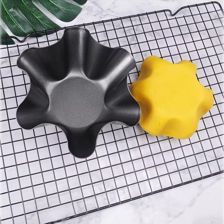 Skiennix Non-Stick Baking Bowls - 2 Pcs Carbon Steel Tortilla Bowl Maker | Black Dinnerware Set