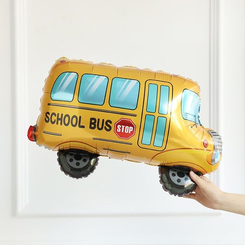 5 PCS Back to School Balloons, School Bus Kindergarten Balloon for Classroom Welcome Back to School Decorations Large Aluminum Foil Balloon Set First Day of School Party