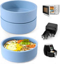ZHYEEDAA Air Fryer Egg Mold - Reusable Silicone Individual Egg Bite Maker | BPA Free, Dishwasher Safe, Round Blue (3 Pcs)