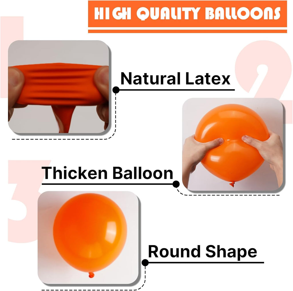 PartyWoo Orange Balloons - 140-Piece Matte Balloon Arch Kit for Thanksgiving & Baby Showers | 5-18 Inch Sizes