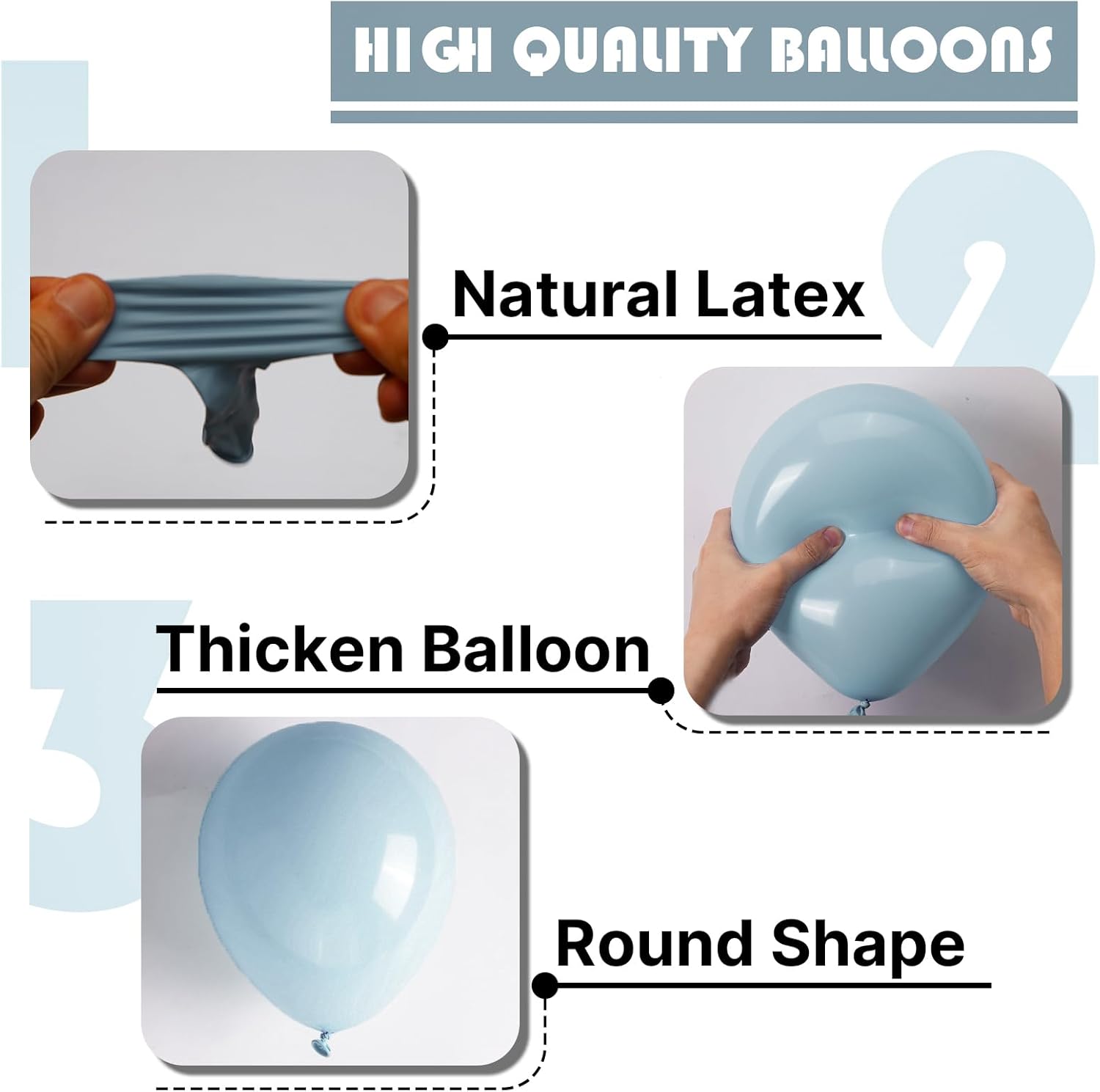 PartyWoo Dusty Blue Balloons - 120-Piece Boho Balloon Arch Kit | Light Blue Aqua for Graduation, Baby Shower & Birthday Decor