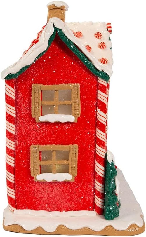 Kurt S. Adler 9.5-Inch Gingerbread LED House - Battery-Operated with Music Box