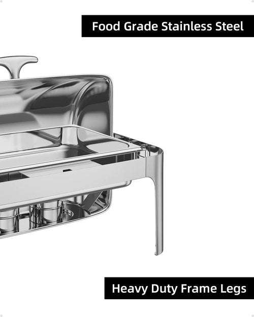 9QT Chafing Dish Buffet Set,Stainless Steel Food Warmer and Servers with 1 Full Size Pan for Parties, Wedding, Birthday,Catering, Hotels and Weddings