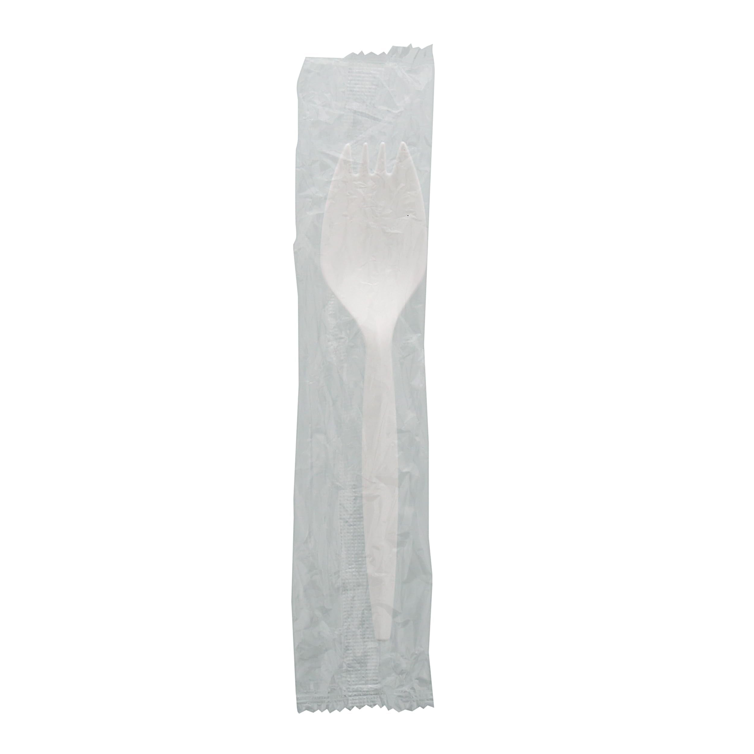AmerCareRoyal Individually Wrapped Sporks Disposable - Bulk Plastic Sporks for Events, Parties, and Catering - Convenient and Hygienic Disposable Sporks for Easy Cleanup, Case of 1000