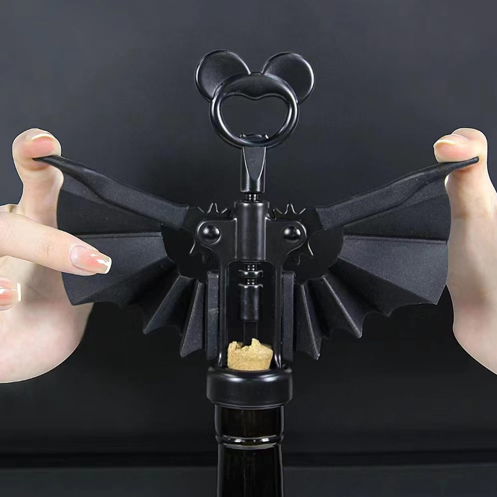 Bat Wine Opener，2025 NEW Winged Bat Shape Red Wine Beer ，Spooky Corkscrew Bottle Opener，2-in-1 Bottle Opener for Home Party, Gift for BarClub Lovers