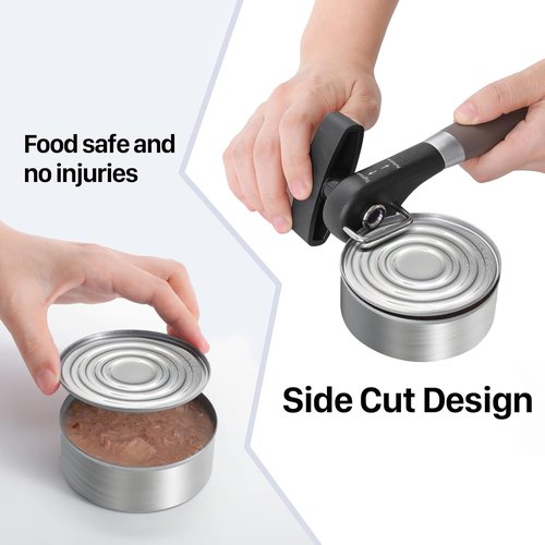 Beneno Can Opener - Manual Side Safe Cut with Smooth Edge, Durable Blade & Comfortable Handle | Brown