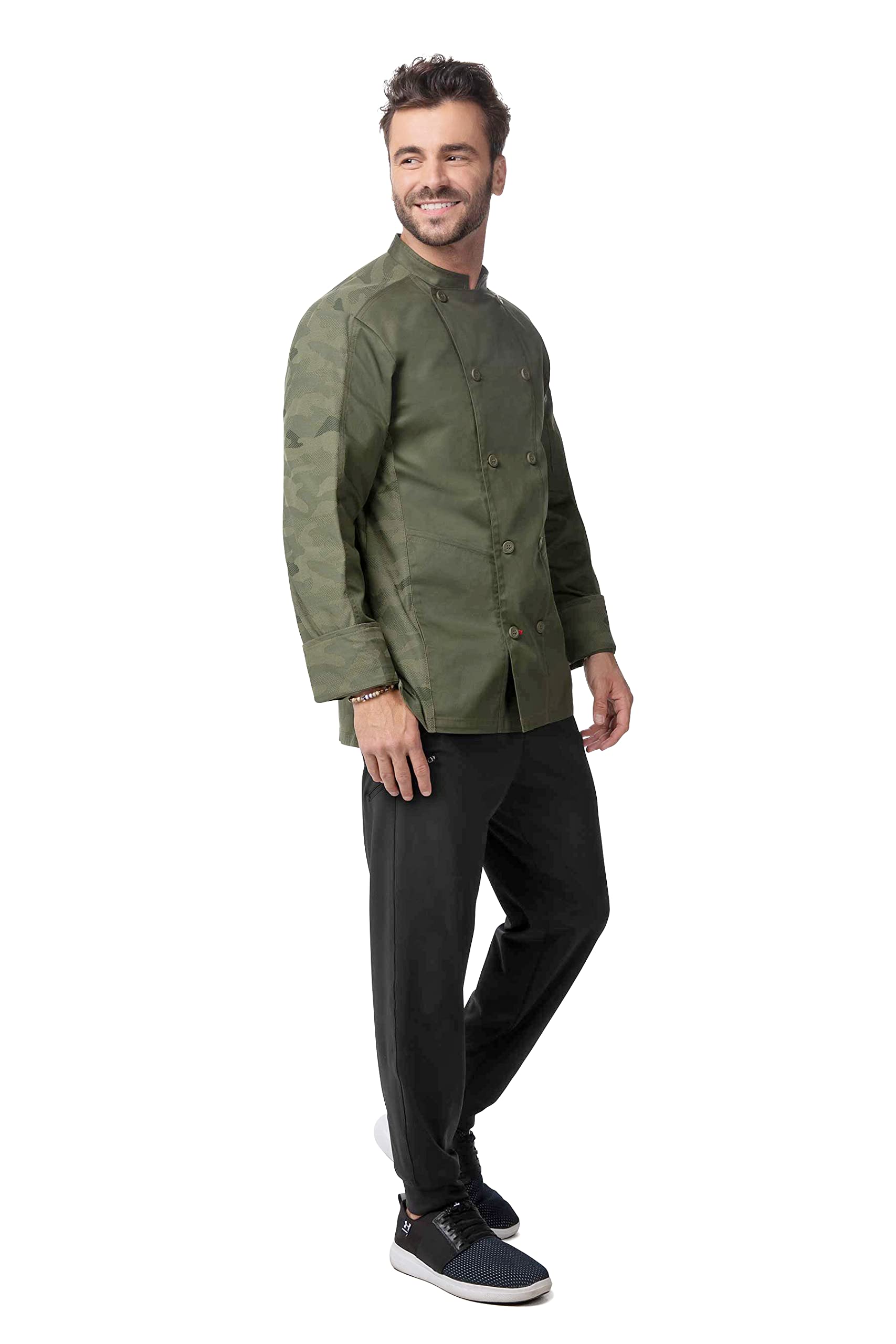 Chef Works Men's Mojave Chef Coat, Olive, Small
