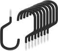 SMARTOLOGY Bike Hanger Storage Hooks - Heavy Duty Rubber Coated Ceiling Rack for Garage | 8 Pack (Black)