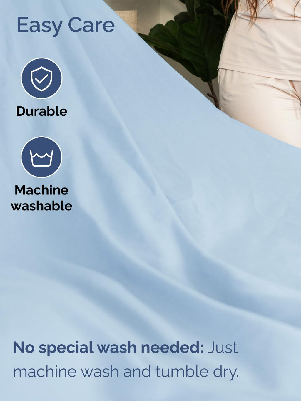 Skiennix Extra Deep Full Sheet Set - 6 Piece Breathable Cooling Bedding - Soft Wrinkle-Free Light Blue