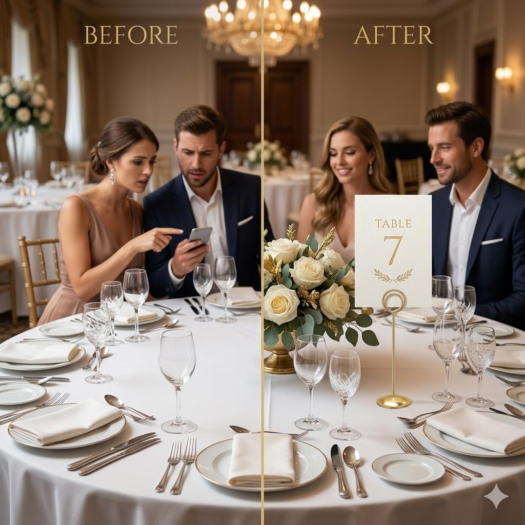 HOHIYA 12 Pack 12" Gold Table Number Holders for Weddings & Events
