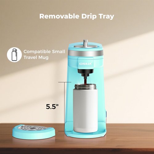 CHULUX Mini Coffee Maker for K Capsule, Single Serve Coffee Maker for One Cup Americano, Lightweight Pod Coffee Machine, Aqua