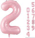 Skiennix 40-Inch Pastel Pink Number 2 Balloon - Large Foil Helium Balloon for 2nd Birthday & Graduation Celebrations