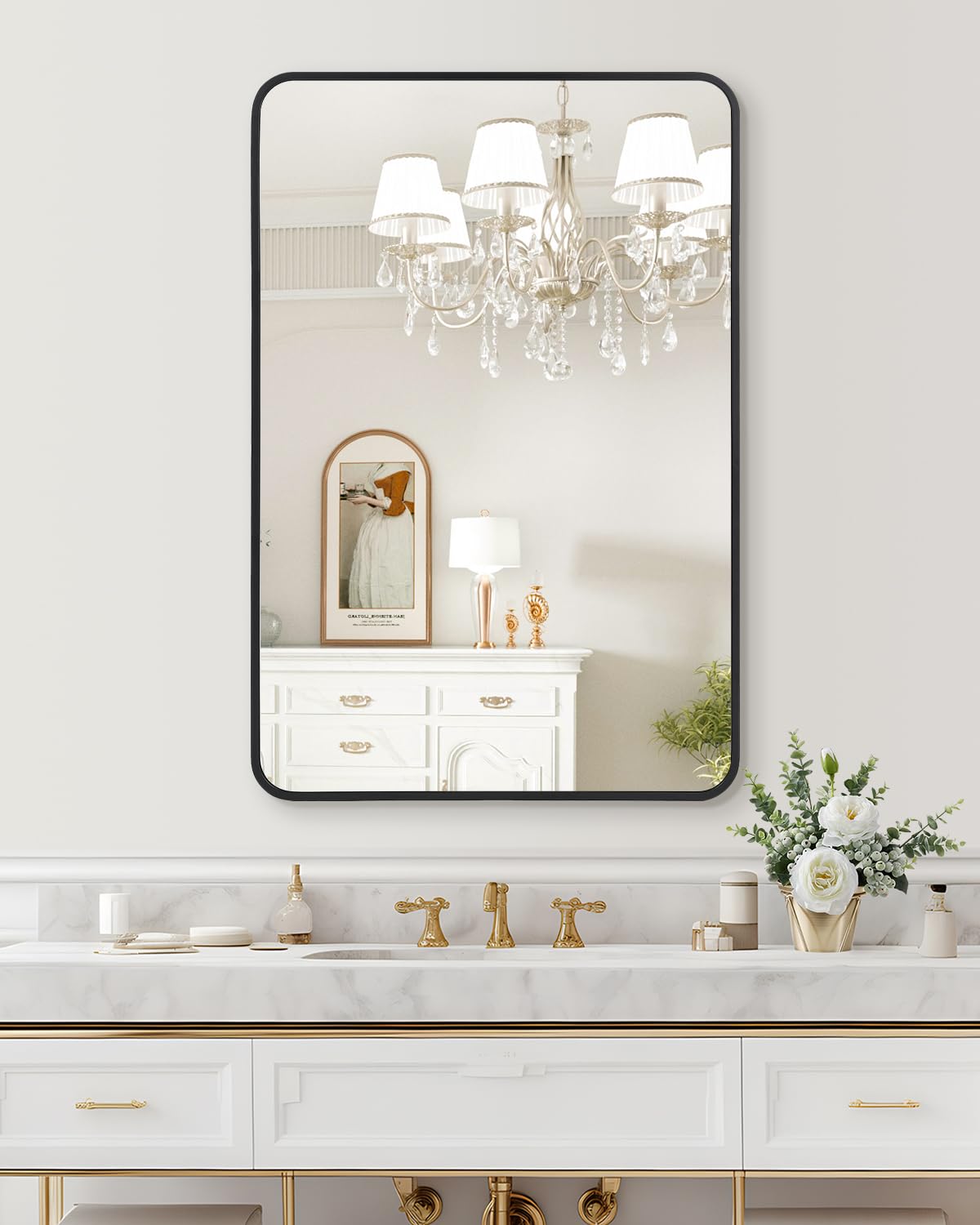 IDEALHOUSE HD Eco-Friendly Bathroom Mirror – Aesthetically Pleasing and Versatile 22 x 30 Inch Vanity Mirror for Over Sink, Available in Varied Sizes, Hangs Horizontally or Vertically, Easy To Install