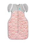 Love to Dream Swaddle UP Transition Bag Warm 2.5 TOG, Pink Silly Goose, Medium 8-13lbs, Patented Zip-Off Wings, Gently Help Baby Safely Transition from Being Swaddled to Arms Free Before Rolling