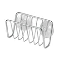 mDesign Metal Sponge Holder for Kitchen Sink with Suction Cups - Small Holder for Sponges in the Kitchen or Soap Holder in the Bathroom - Quick Drying Open Wire Basket - Ronde Collection - Chrome
