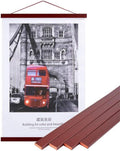 Benjia Magnetic Poster Hanger - 16" Mahogany Wood Frame for Canvas & Artwork Display