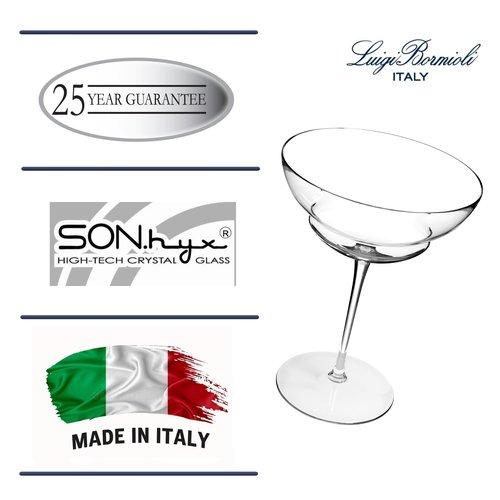 Luigi Bormioli Backdoor 20's - 8.25Oz. Hemingway Cocktail Glasses Set of 4, Unique and Modern Crystal Martini/Coupe Glass - Dishwasher Safe, Made in Italy