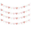 Rose-Gold Light Pink-White Party-Decorations Heart-Garland - 40ft Valentines Glitter Streamers Banner,Galentines Women Romantic Special Night Wedding Bachelorette Birthday Backdrop Decor Burgleda