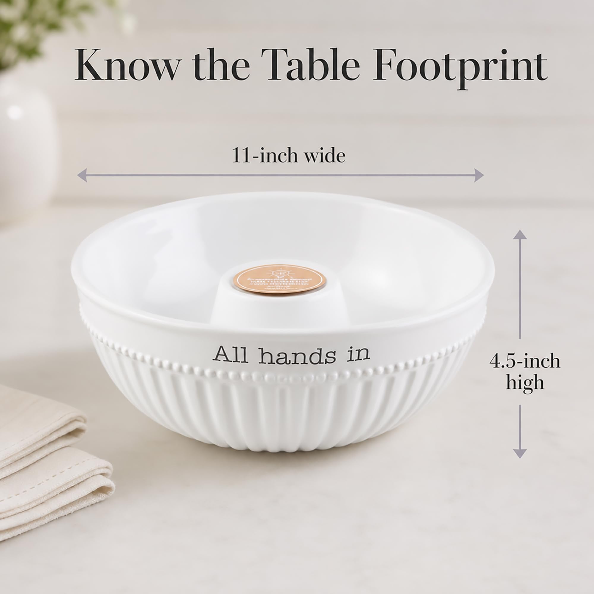 Mud Pie Serving Bowl; 4 1/2" x 11" dia