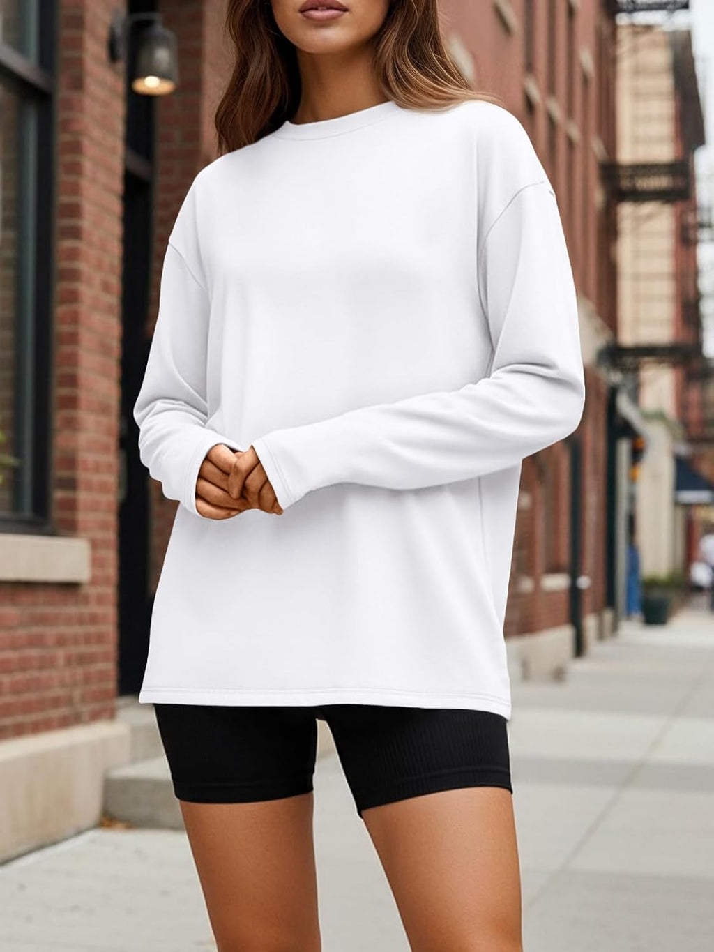 Trendy Queen Oversized Long Sleeve T-Shirt - Casual Spring & Fall Tee for Y2K Style
