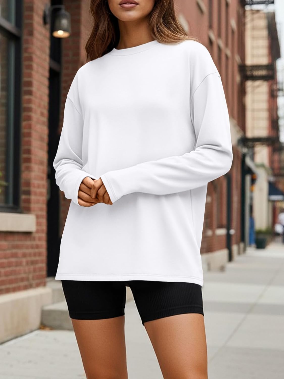 Trendy Queen Oversized Long Sleeve T-Shirt - Casual Spring & Fall Tee for Y2K Style